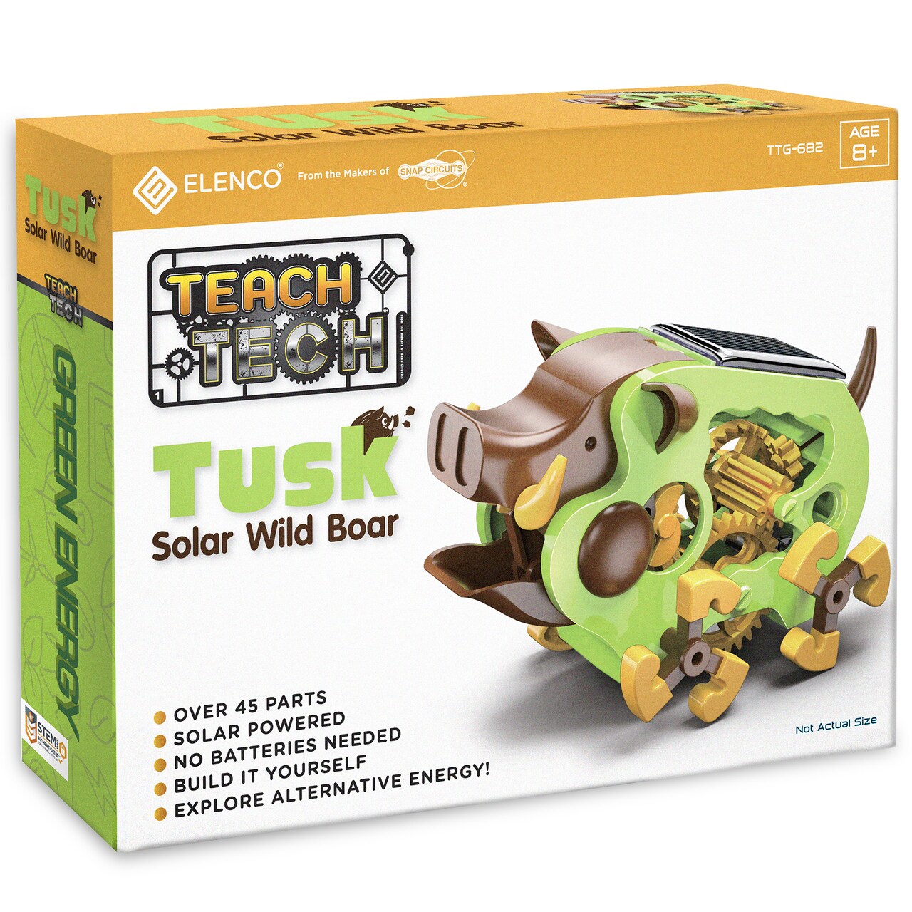 Teach Tech Tusk Wild Boar Solar Robot Crawler STEM Building Set for Kids